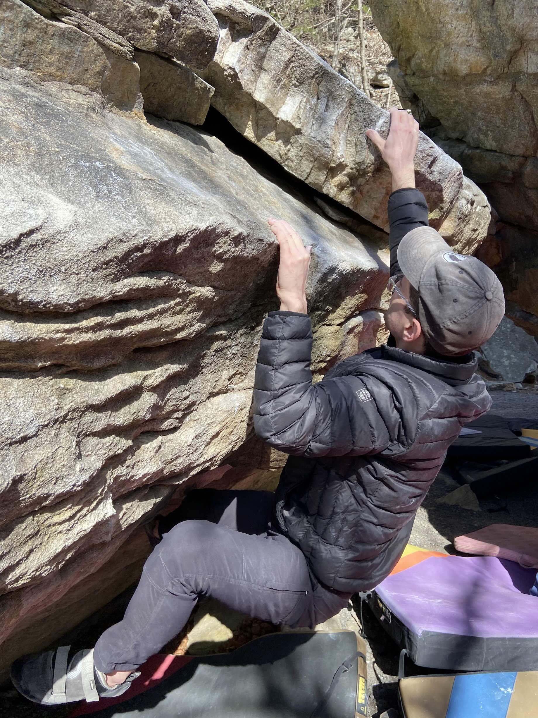 Me bouldering in the Gunks, NY state